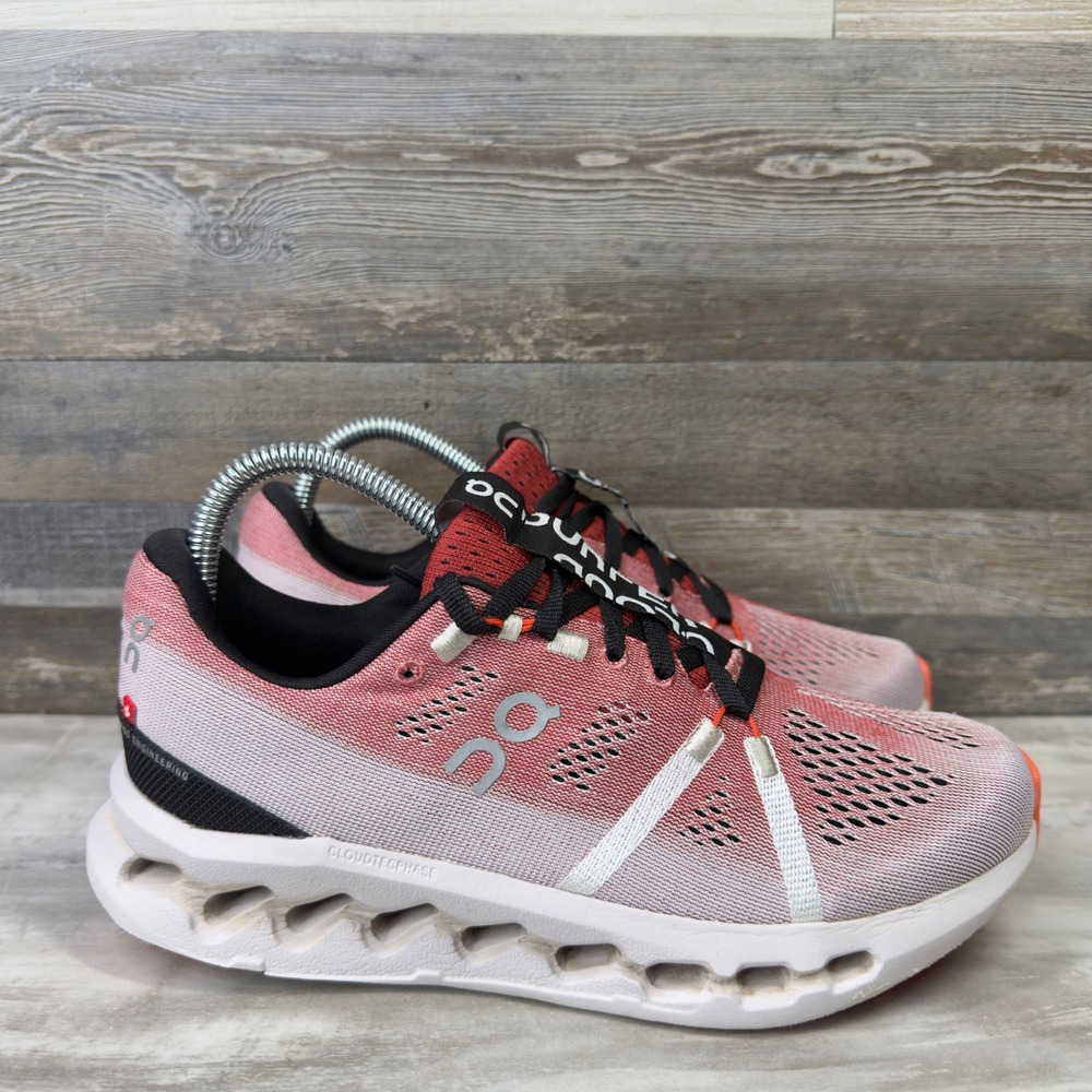 On Cloudsurfer Women Size 7 Running Shoes CloudTec Orange Flame Red